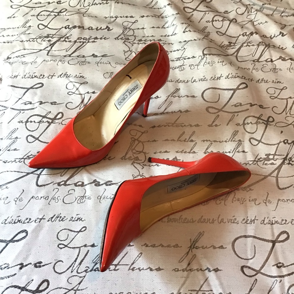 Jimmy Choo Red Patent Pointy Toe pumps 40.5